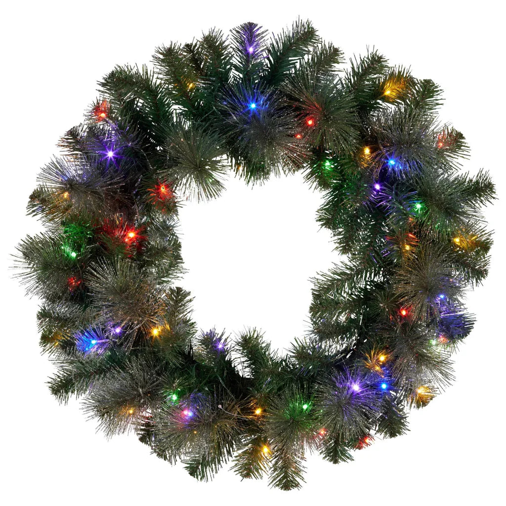 Christabelle 61cm Christmas Wreath with LED Lights Glittery
