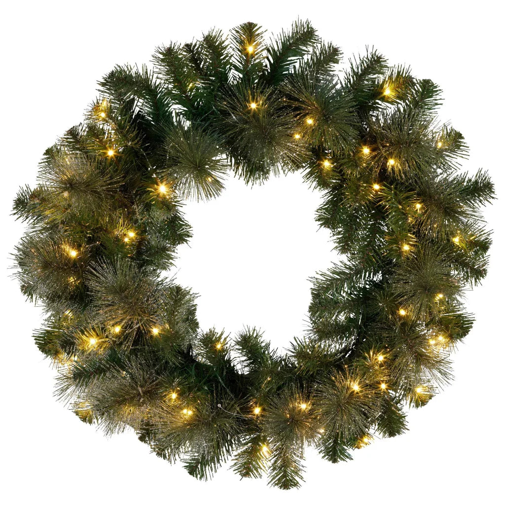 Christabelle 61cm Christmas Wreath with LED Lights Glittery