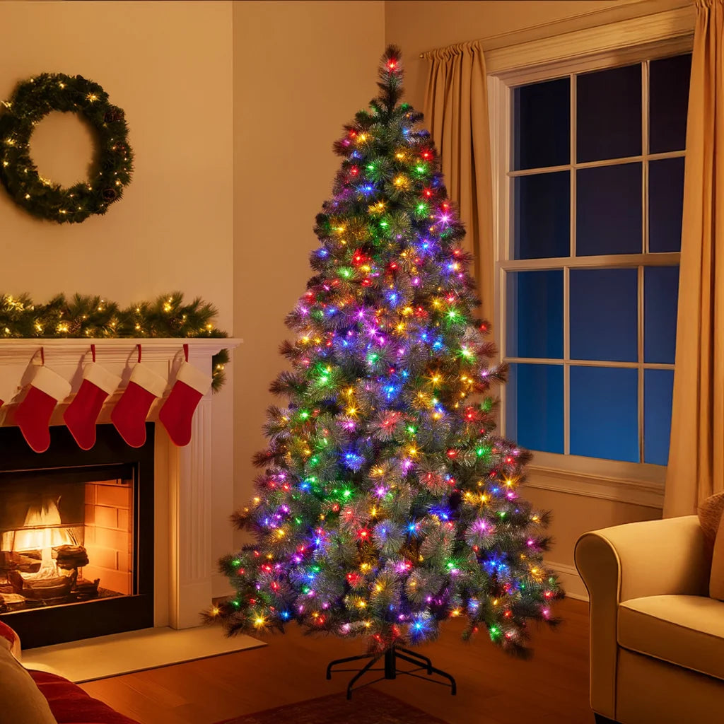 Christabelle 7.5ft Christmas Tree Glittery Gold Pine Led