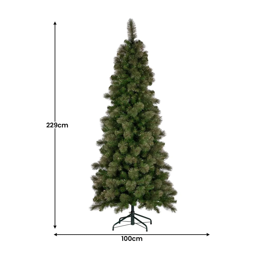 Christabelle 7.5ft Christmas Tree Slim Glittery Gold Pine