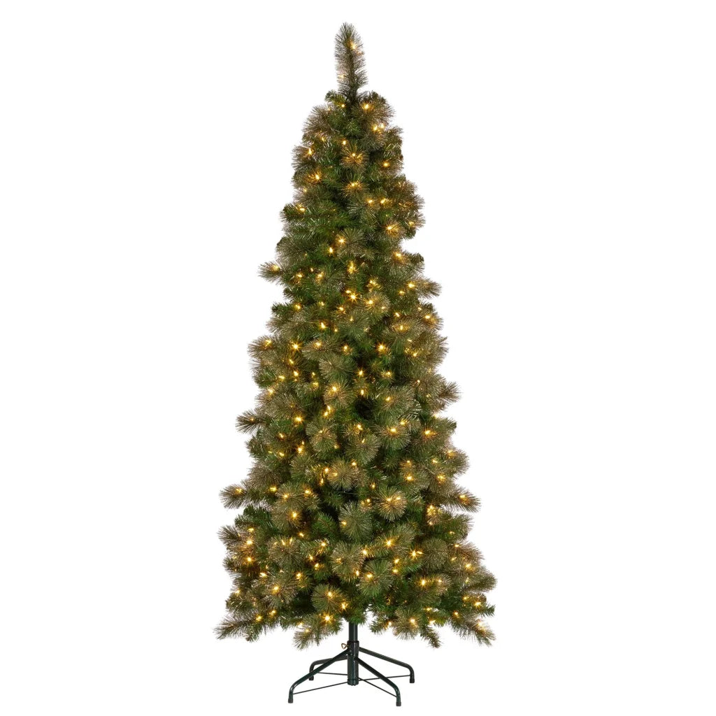 Christabelle 7.5ft Christmas Tree Slim Glittery Gold Pine