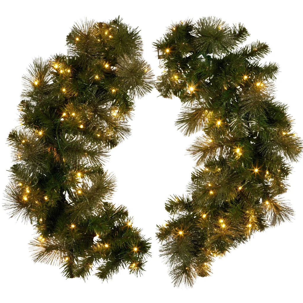 Christabelle 76cm Split Christmas Wreath with LED Lights