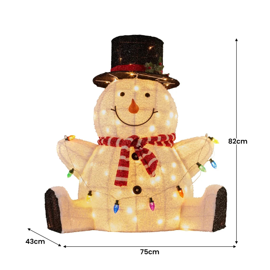 Christabelle 82cm Sitting Snowman Christmas Display
