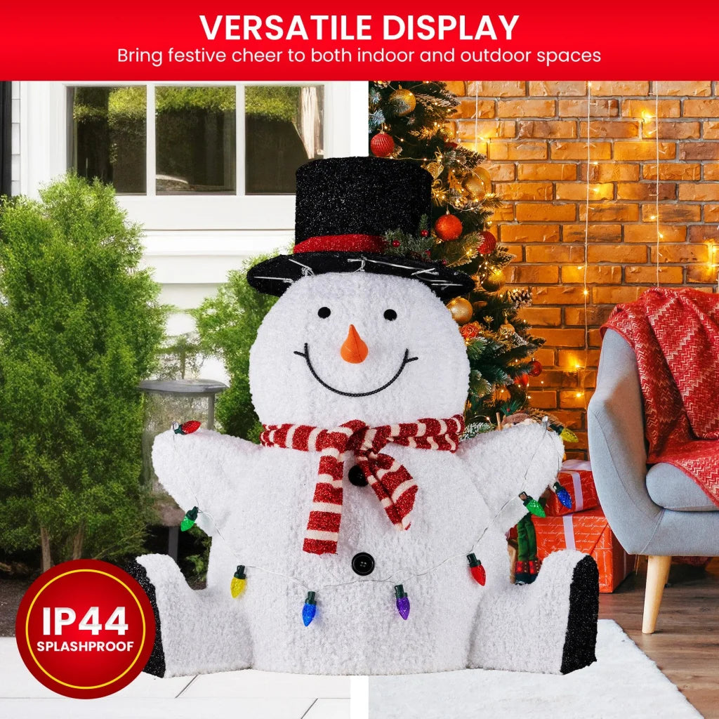 Christabelle 82cm Sitting Snowman Christmas Display
