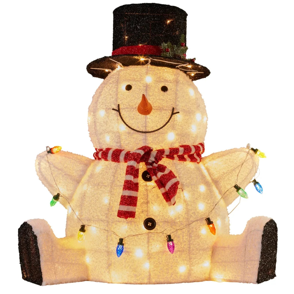 Christabelle 82cm Sitting Snowman Christmas Display