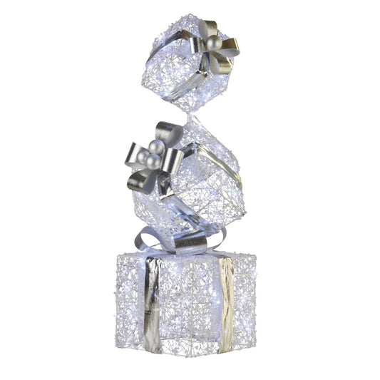 Christabelle 83cm Triple Christmas Silver Giftbox Stack
