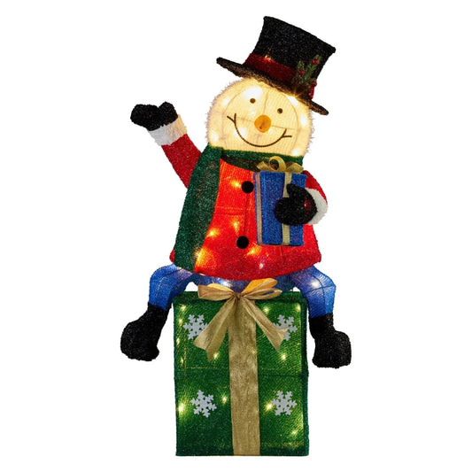 Christabelle 85cm Christmas Snowman On Presents Display