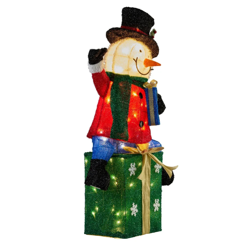 Christabelle 85cm Christmas Snowman On Presents Display