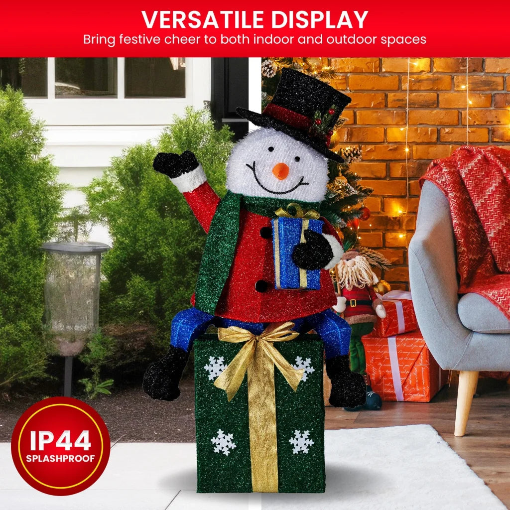 Christabelle 85cm Christmas Snowman On Presents Display