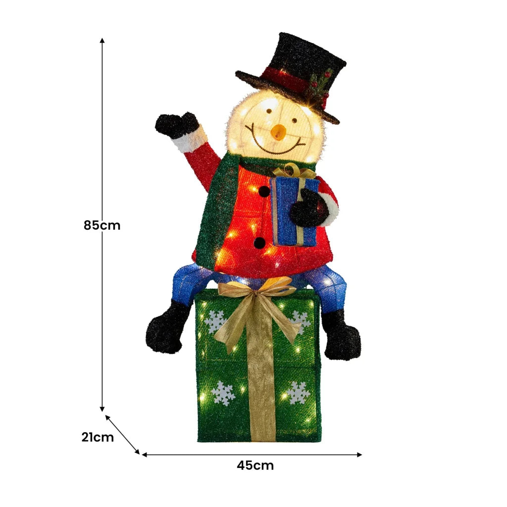 Christabelle 85cm Christmas Snowman On Presents Display