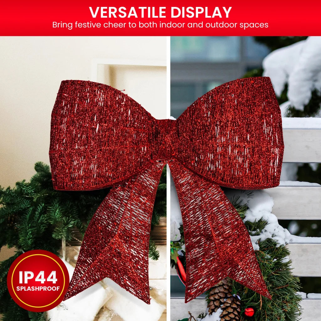 Christabelle 91cm Christmas Display Bow With Led