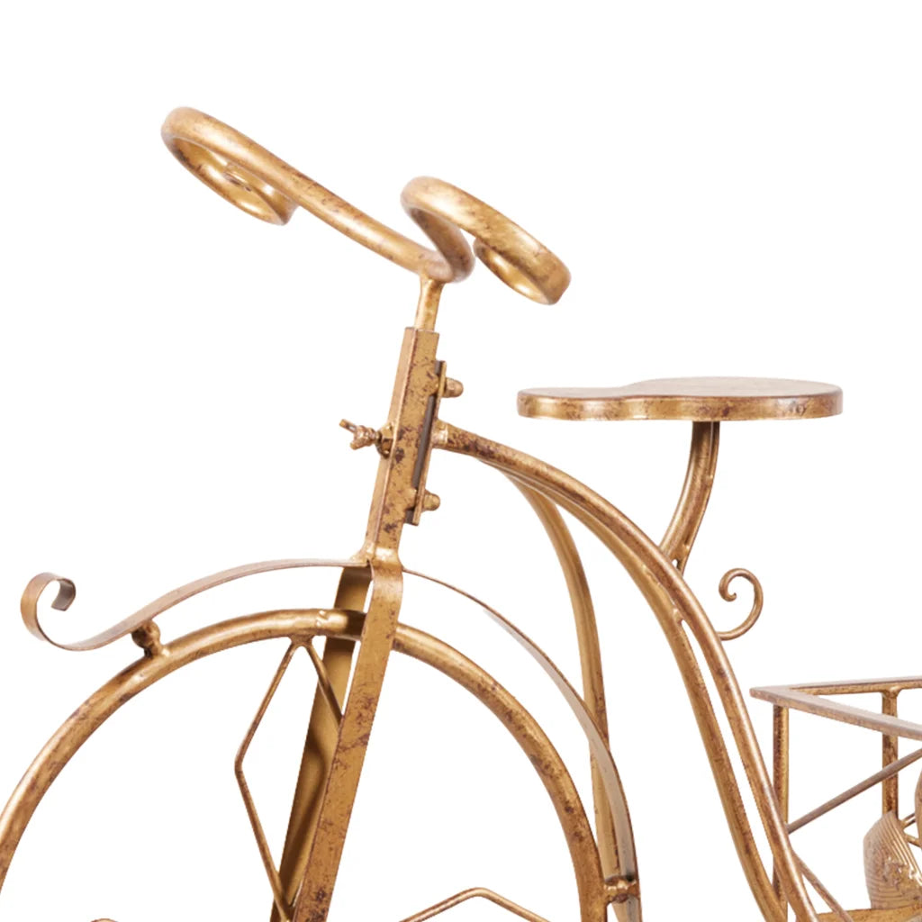 Christabelle Antique Gold Bicycle Christmas Tree Display