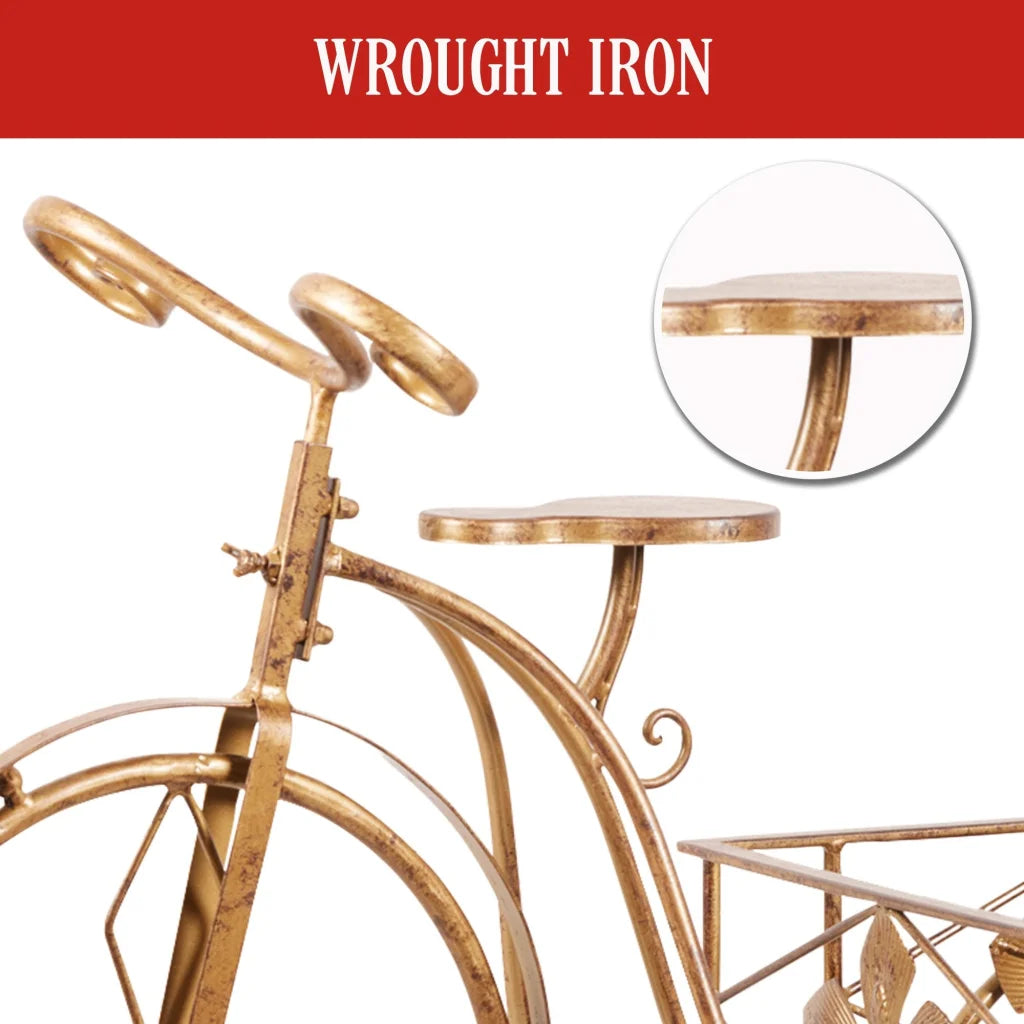 Christabelle Antique Gold Bicycle Christmas Tree Display
