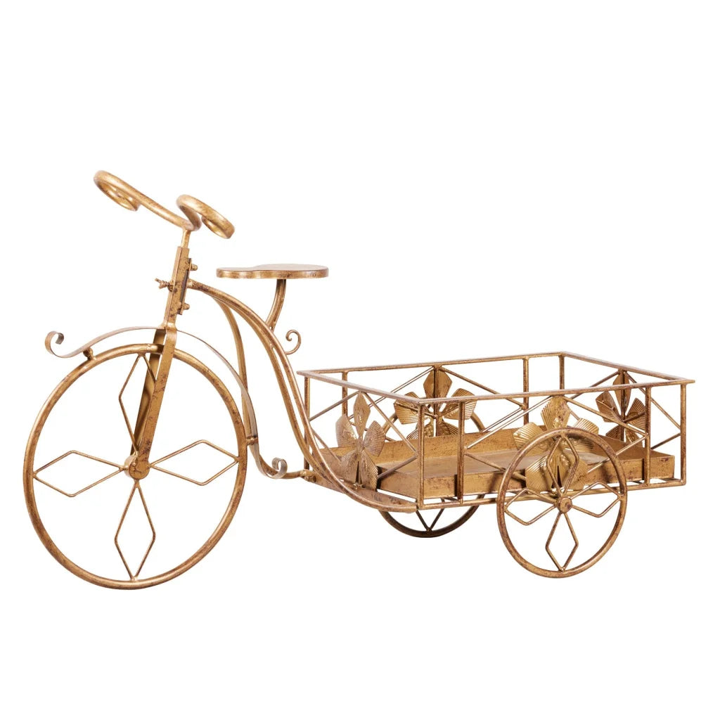 Christabelle Antique Gold Bicycle Christmas Tree Display