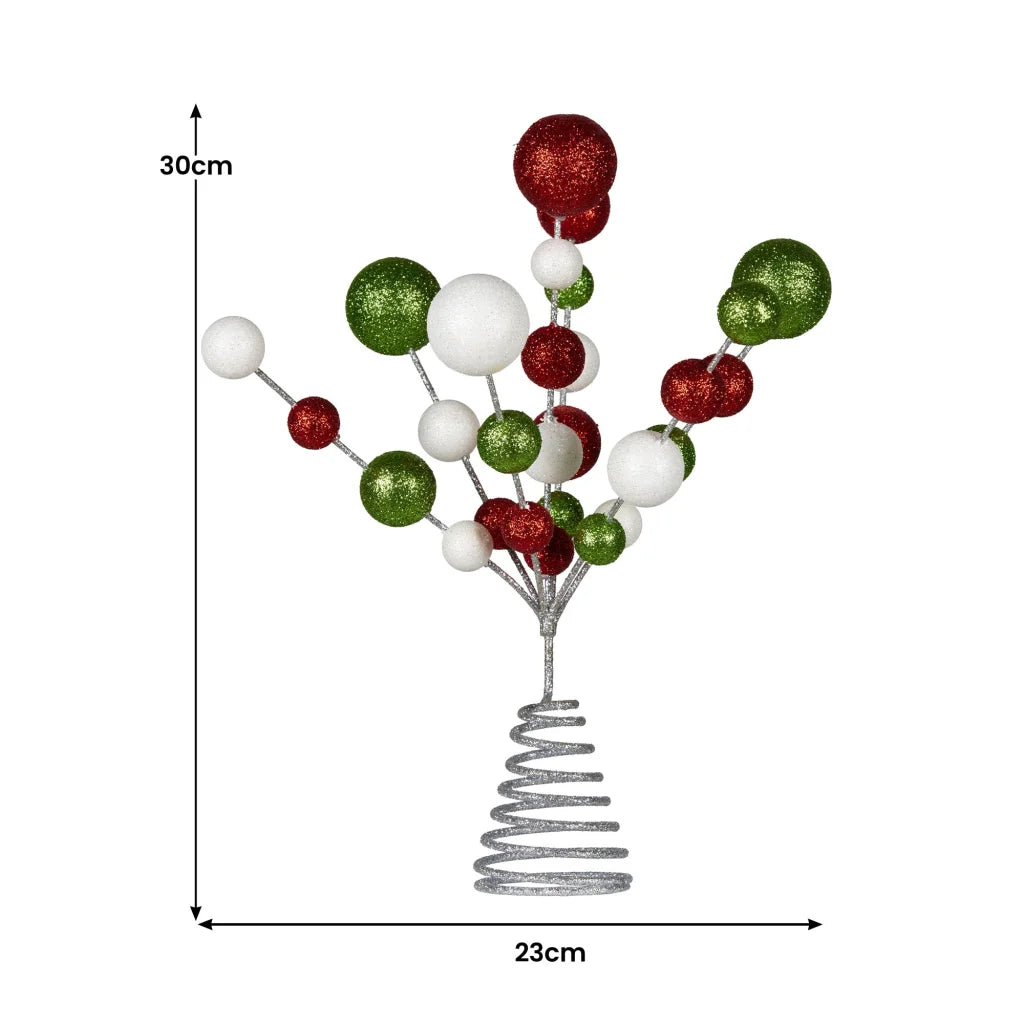 Christabelle Baubles Christmas Tree Topper Festive Glitter