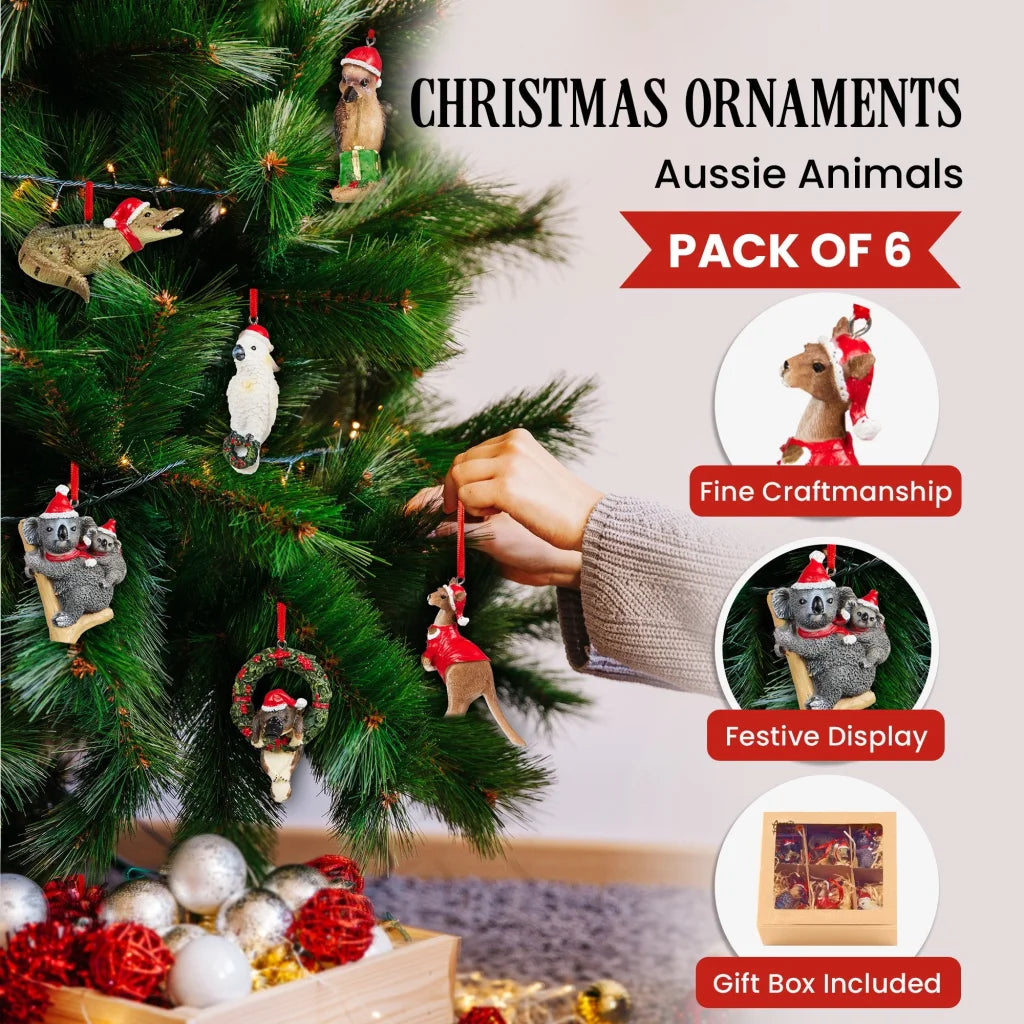 Christabelle Christmas Aussie Animals Pack of 6 Baubles