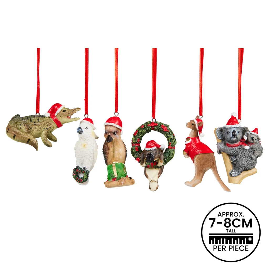 Christabelle Christmas Aussie Animals Pack of 6 Baubles