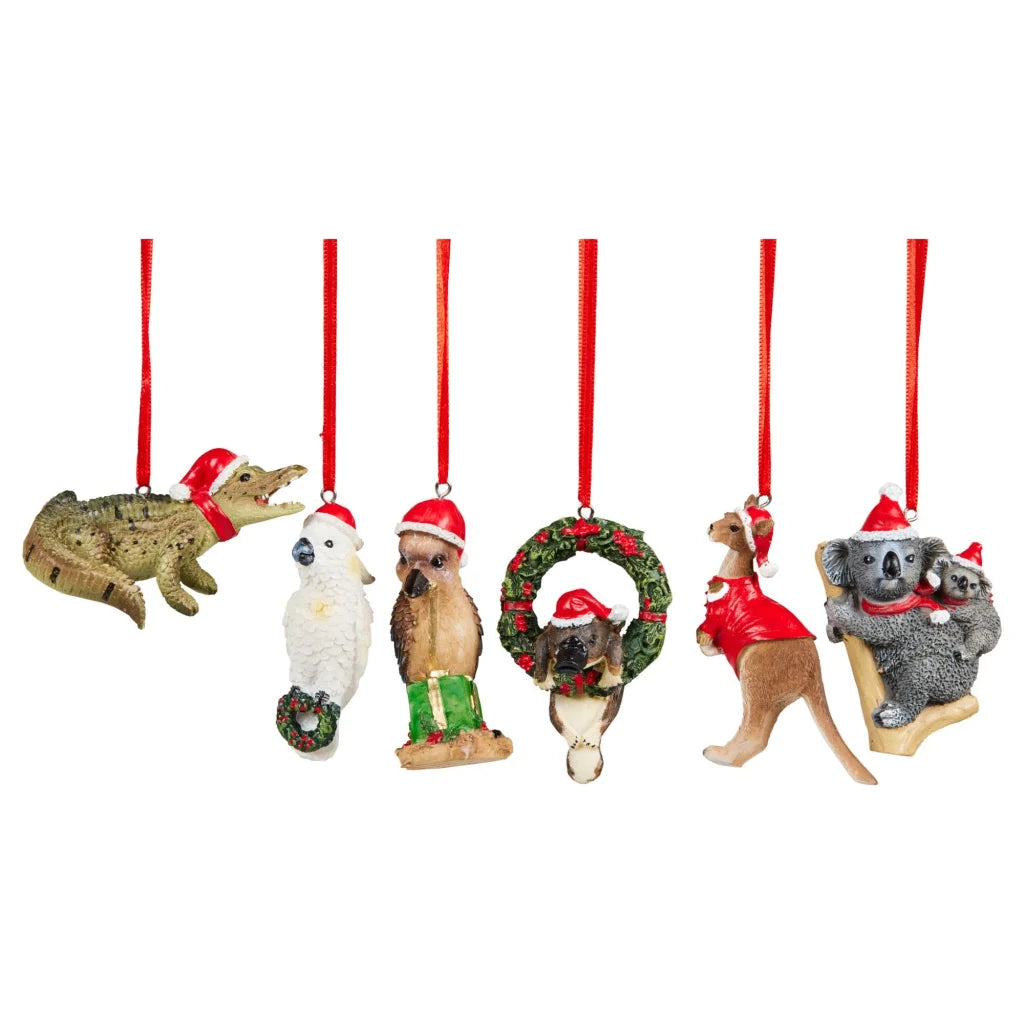 Christabelle Christmas Aussie Animals Pack of 6 Baubles