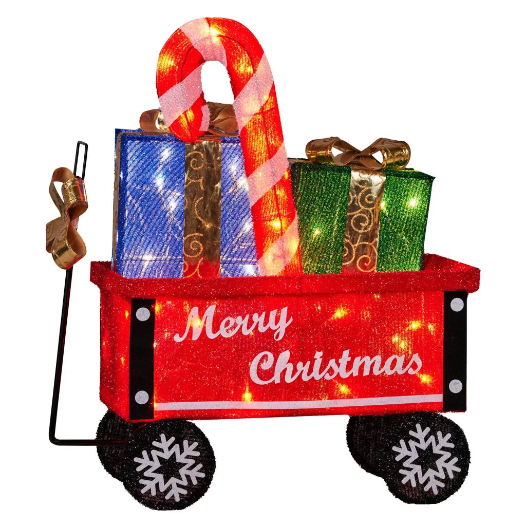 Christabelle Christmas Cart Display w/Candy Cane & Presents