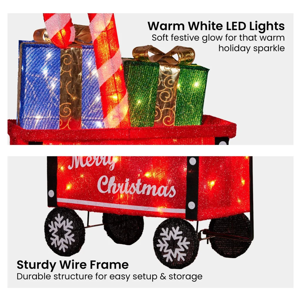 Christabelle Christmas Cart Display w/Candy Cane & Presents