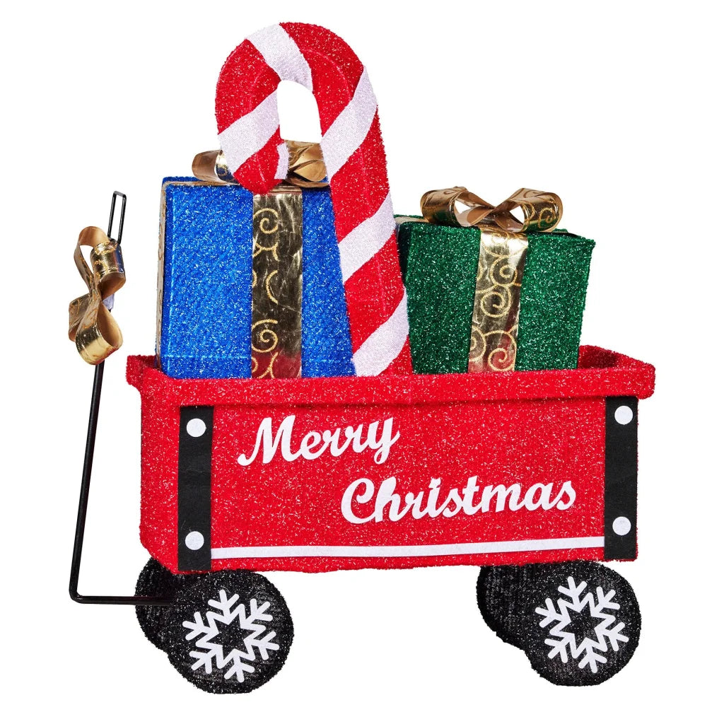 Christabelle Christmas Cart Display w/Candy Cane & Presents