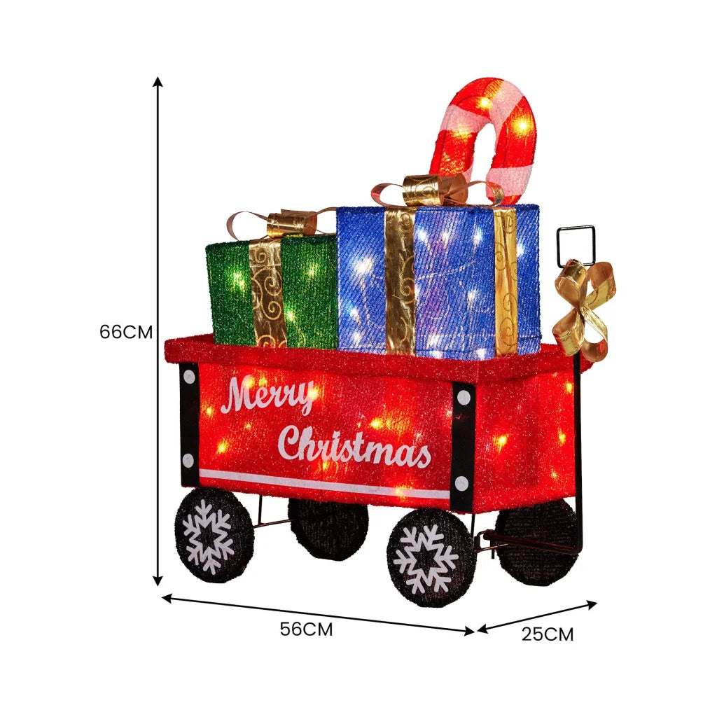 Christabelle Christmas Cart Display w/Candy Cane & Presents