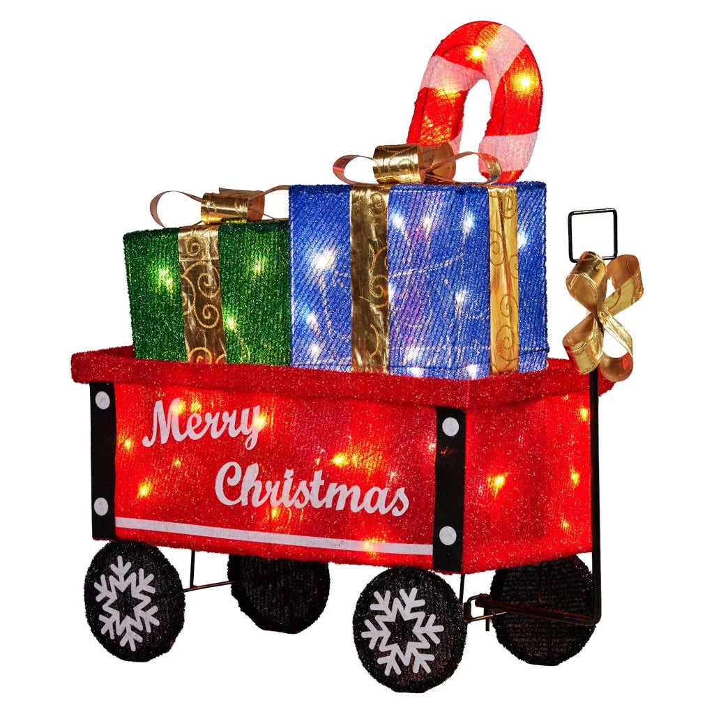 Christabelle Christmas Cart Display w/Candy Cane & Presents