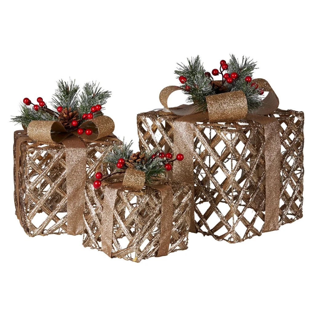 Christabelle Set of 3 Christmas Gift Boxes Display