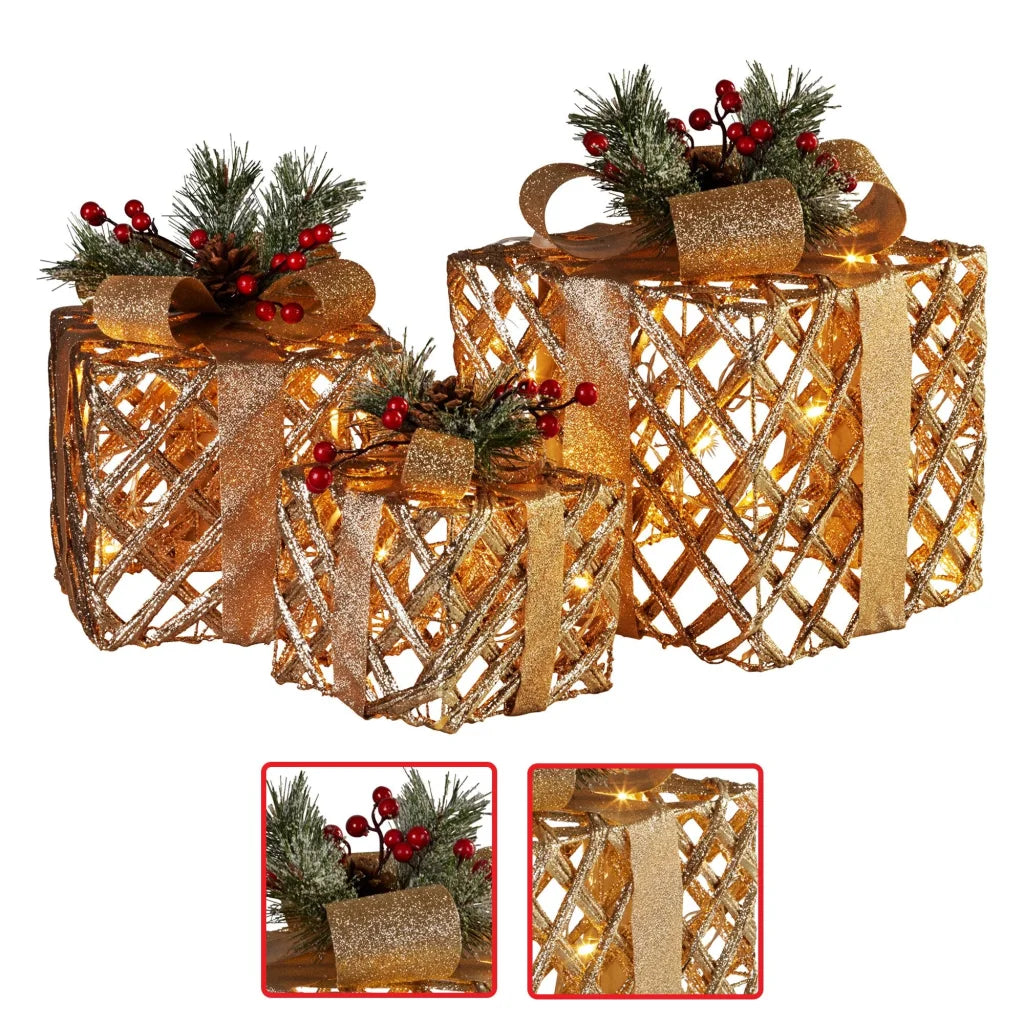 Christabelle Set of 3 Christmas Gift Boxes Display