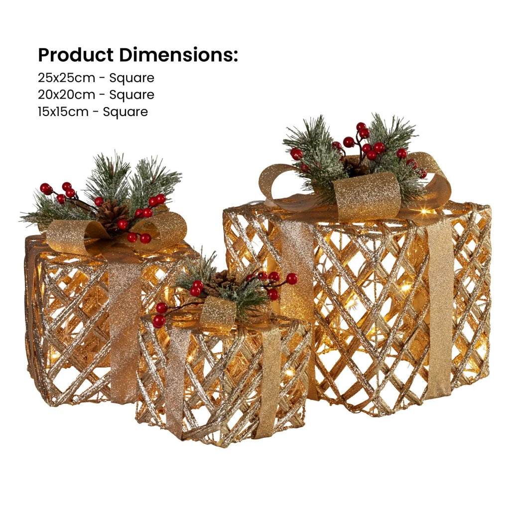 Christabelle Set of 3 Christmas Gift Boxes Display
