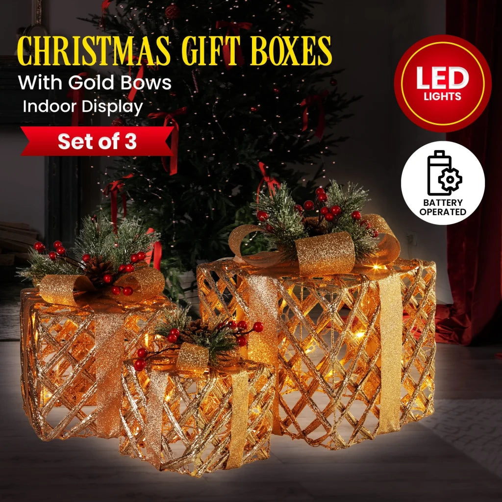 Christabelle Set of 3 Christmas Gift Boxes Display