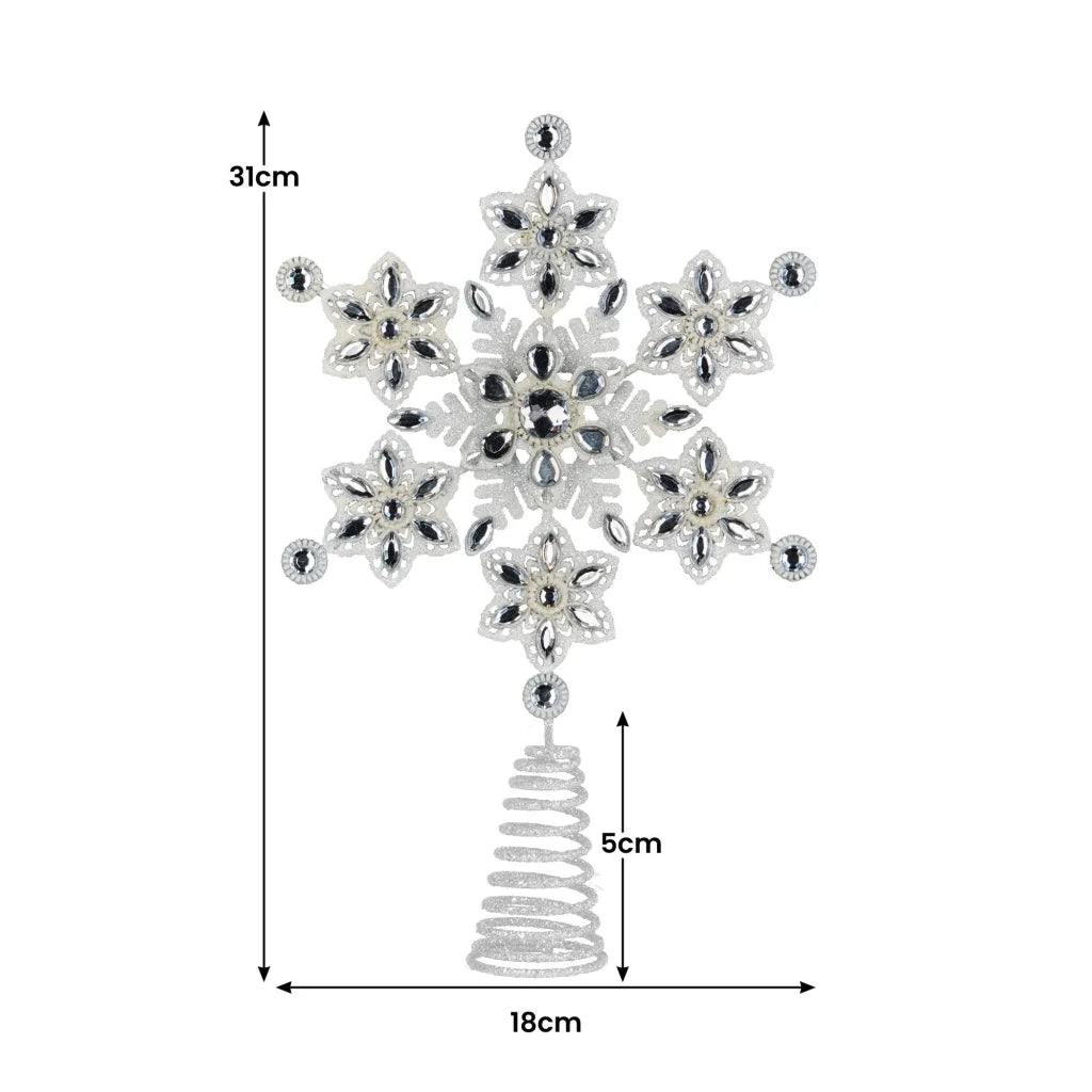 Christabelle Snowflake Christmas Tree Topper Beaded