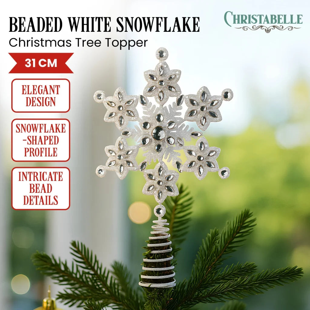 Christabelle Snowflake Christmas Tree Topper Beaded