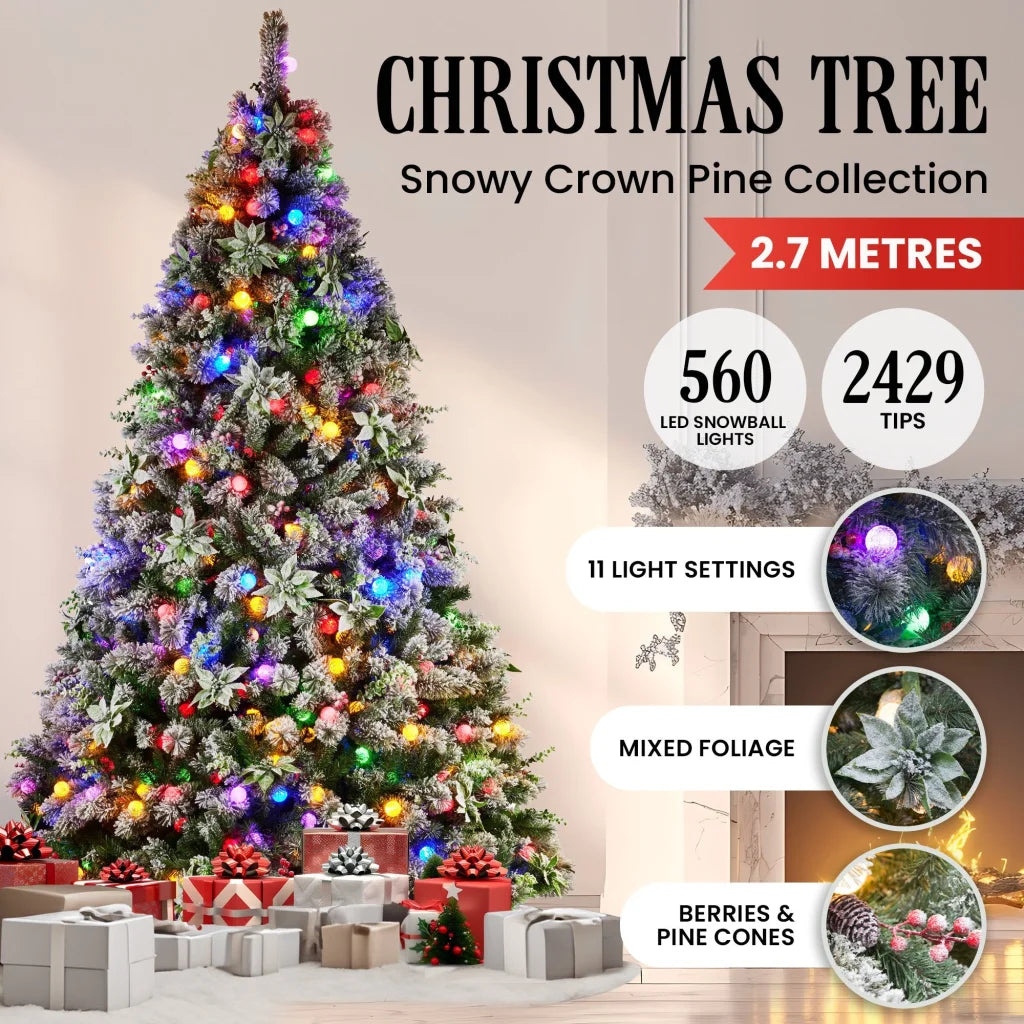 Christabelle Snowy Crown Pine 2.7m Multicolour Pre-Lit