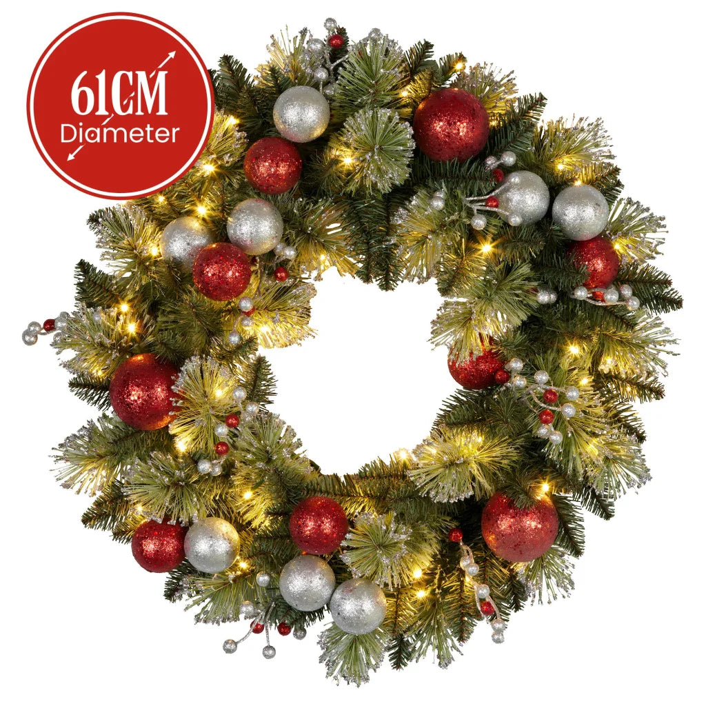 Christabelle Stunning 61cm Christmas Wreath with LED Lights
