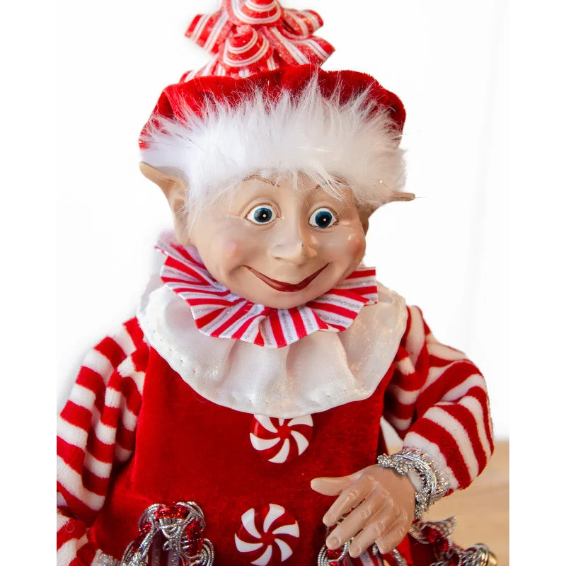 CHRISTMAS CANDY STRIPE BOY ELF RD/WH 65CM - Occasions >