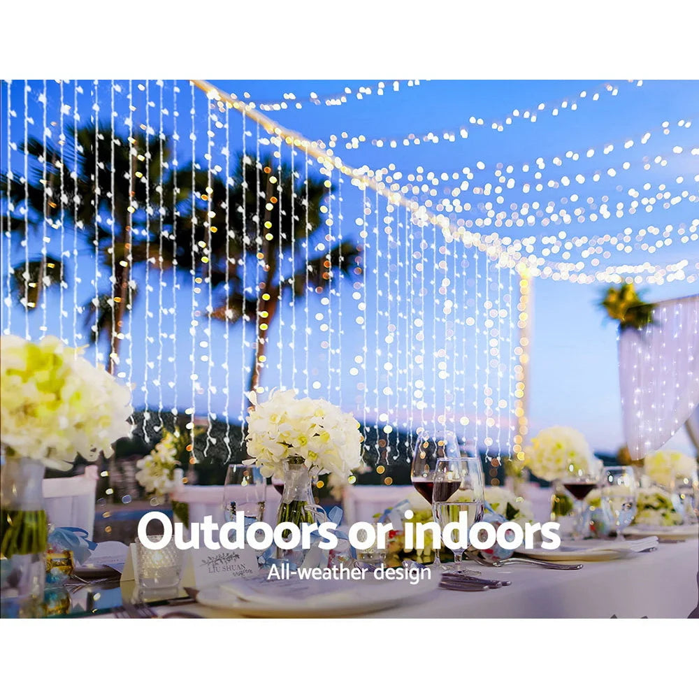 Christmas Curtain Fairy Lights 6x3M 600 LED - Party Wedding
