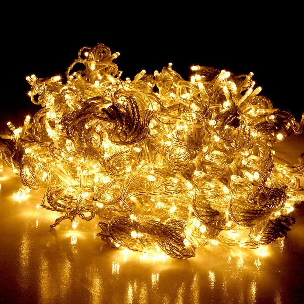 Christmas Curtain Lights 6X3M 600LED Warm White - Occasions