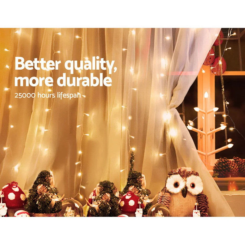 Christmas Curtain Lights 6X3M 600LED Warm White - Occasions