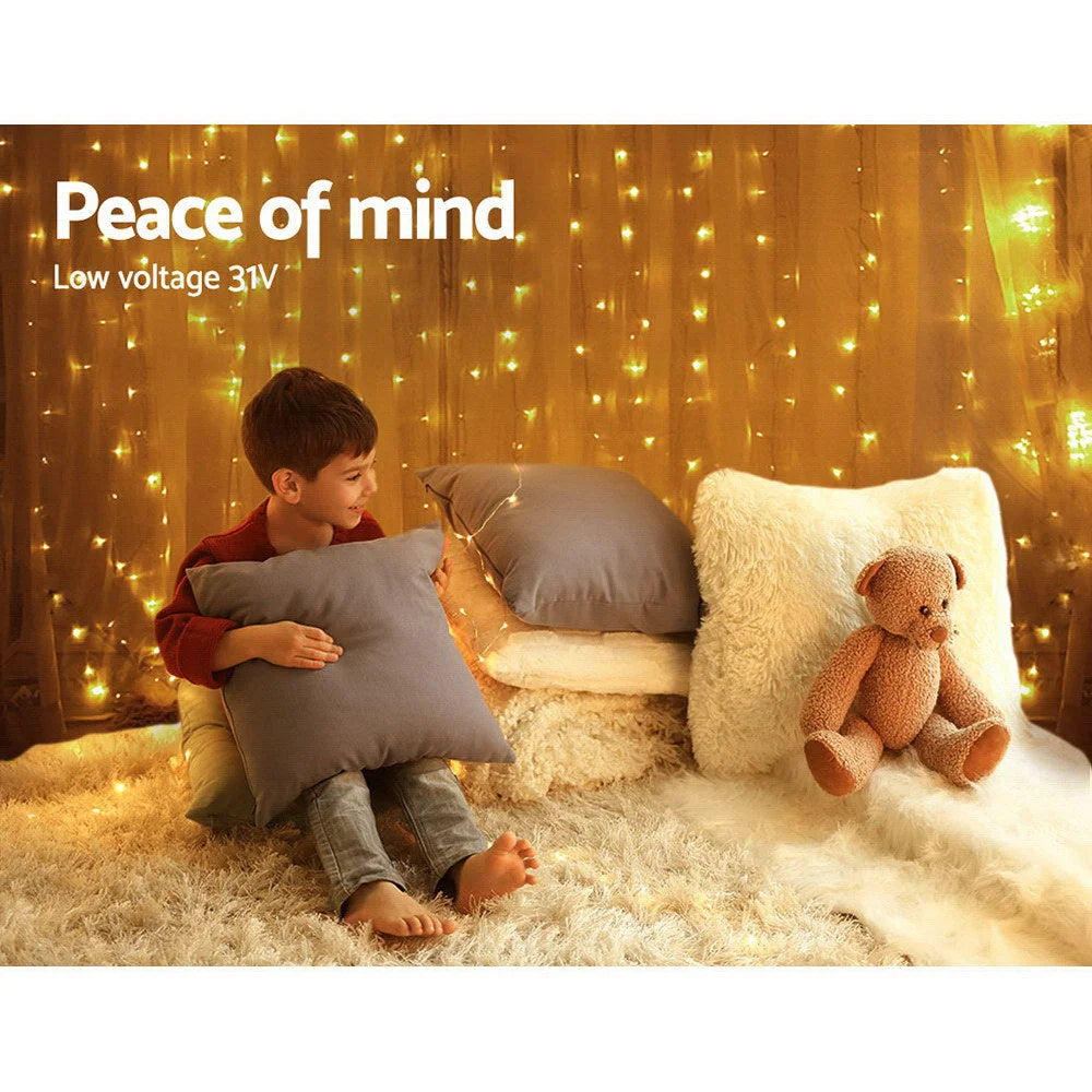 Christmas Curtain Lights 6X3M 600LED Warm White - Occasions