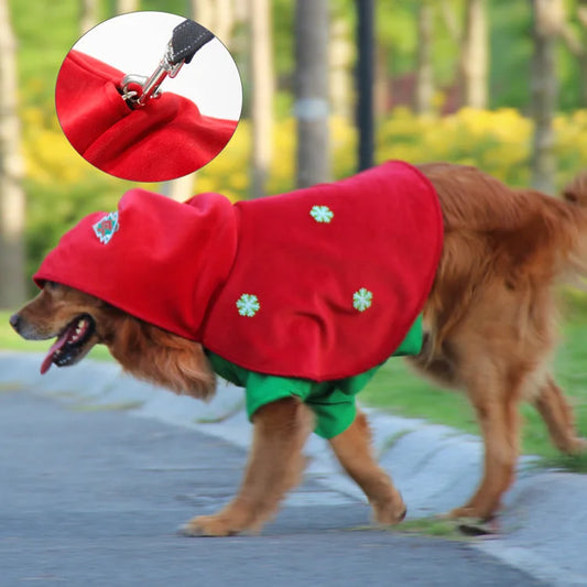 Christmas Dog Costume - Festive Hooded Cape & Green