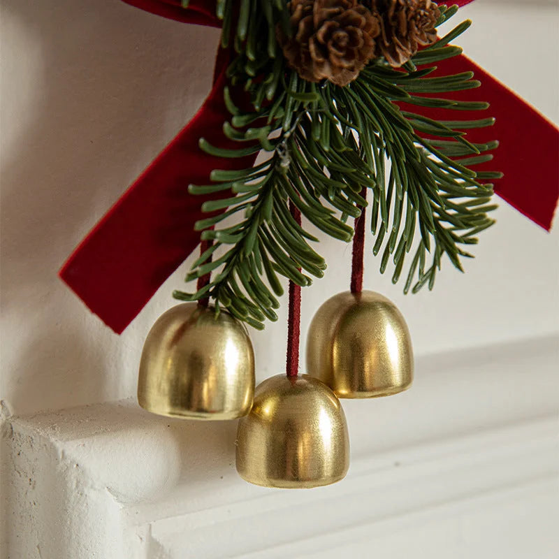 Christmas Door Hanging Ornament with Pinecones Bells