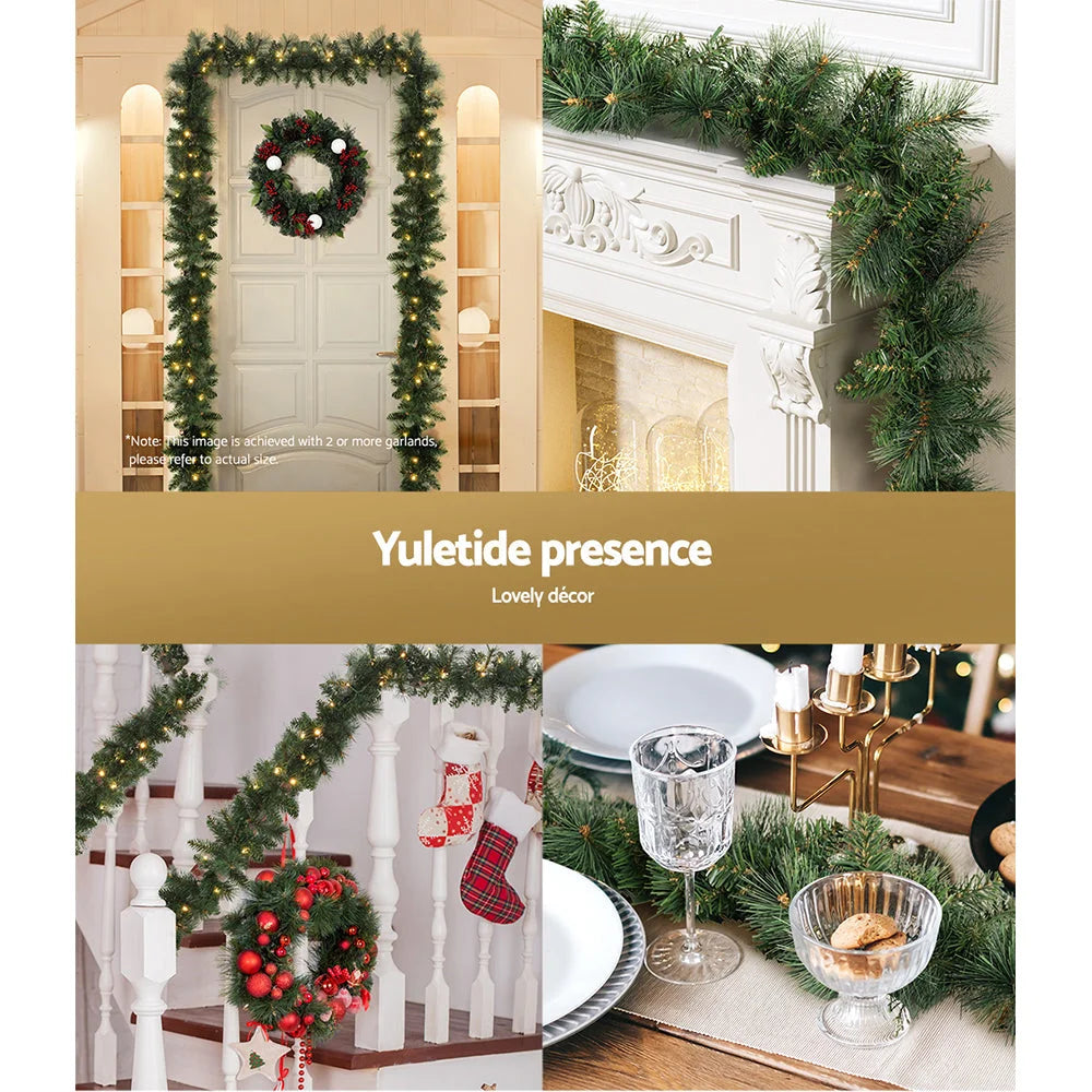 Christmas Garland 1.8M with LED Lights Party Xmas