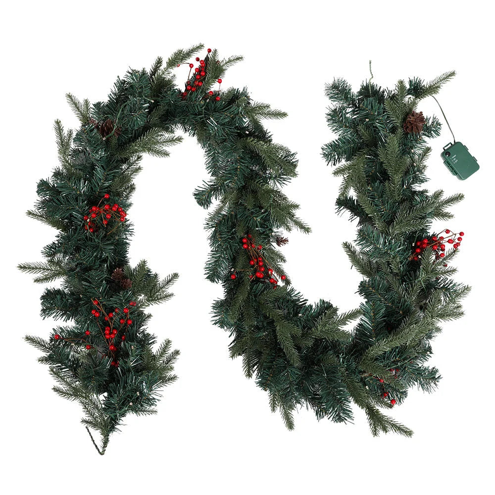 Christmas Garland 2.4M with LED Lights for Xmas Party