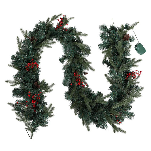 Christmas Garland 2.4M with LED Lights for Xmas Party