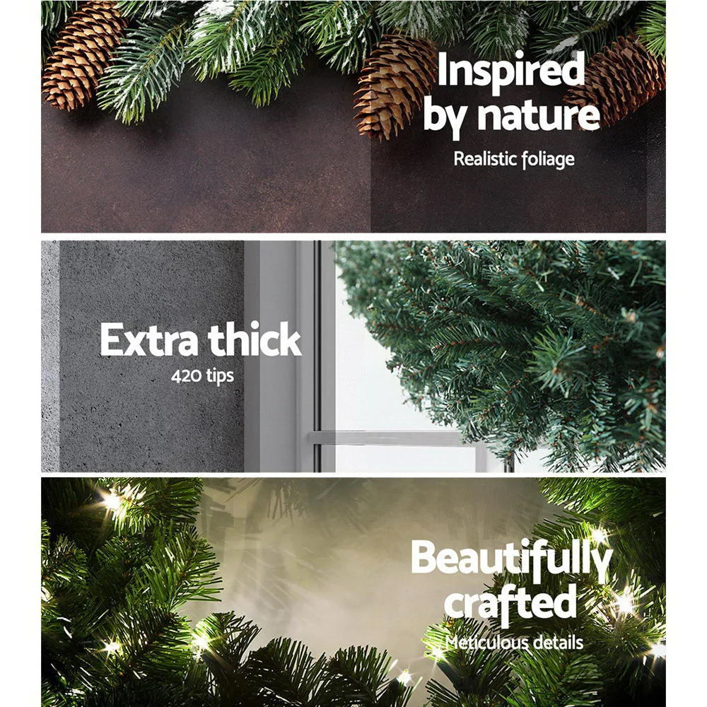 Christmas Garland 2.4M Xmas Wreath Decoration Home Decor