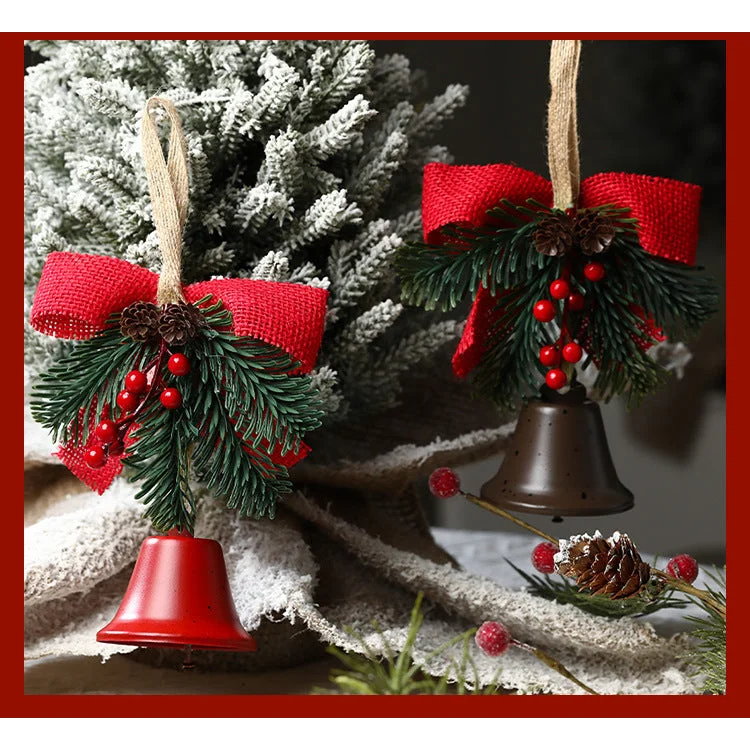 Christmas gift Christmas Bell Bow Pendant four pieces