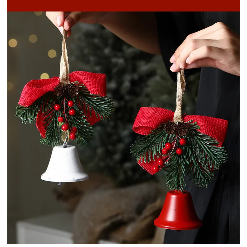 Christmas gift Christmas Bell Bow Pendant four pieces