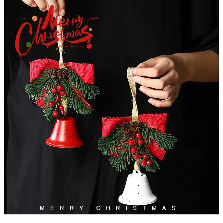 Christmas gift Christmas Bell Bow Pendant four pieces