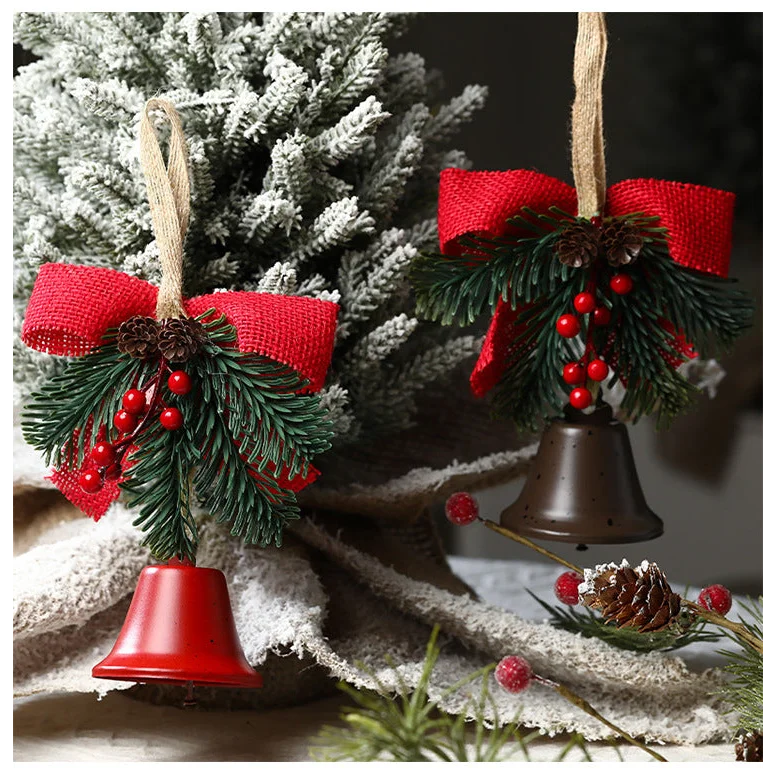 Christmas gift Christmas Bell Bow Pendant four pieces